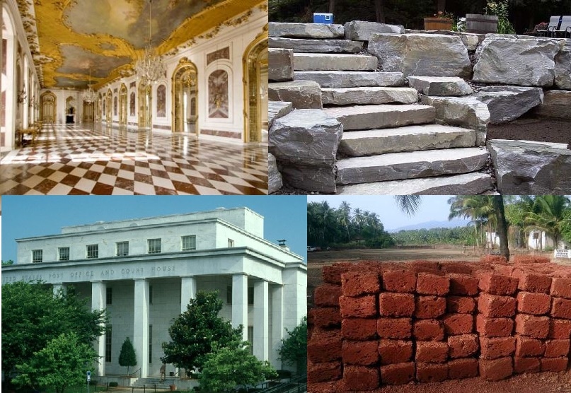 Types of stones used for building constructions